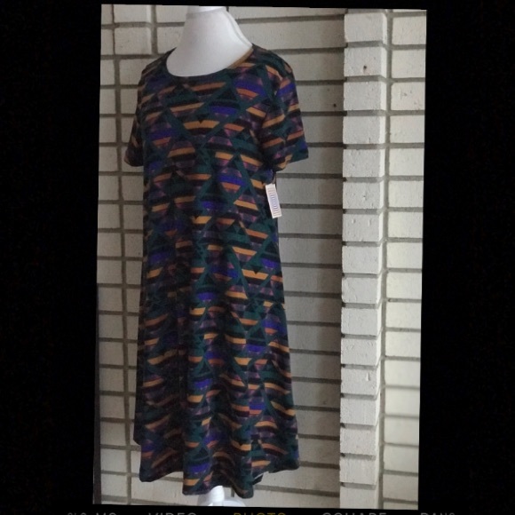 NWT LuLaRoe Carly dress. Funky geometric print Lg - Picture 6 of 7